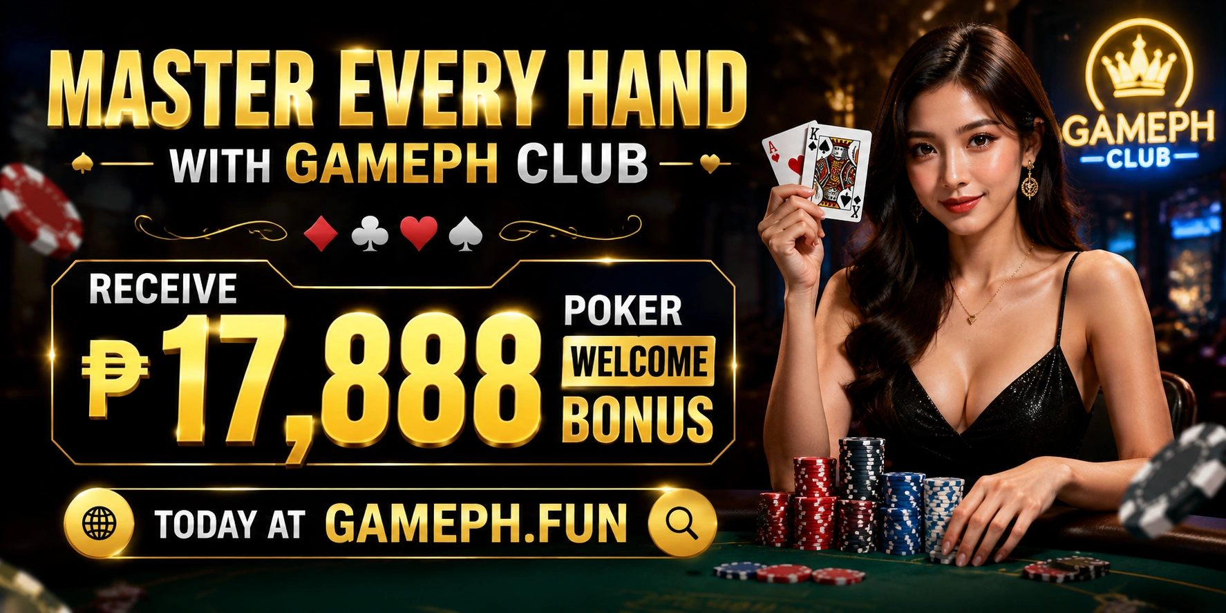 Poker chips and cards for Omaha style play