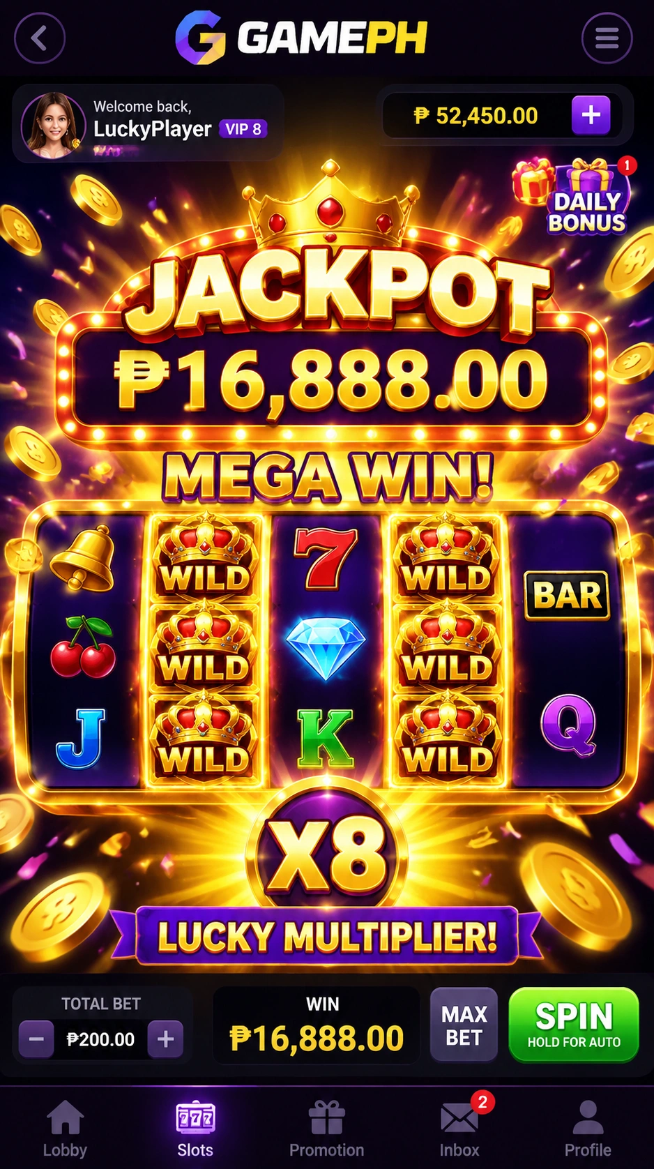 Online slot interface with bright reels and modern casino layout